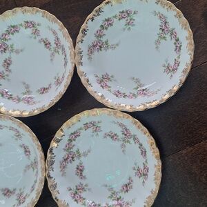 Royal Albert Pink Floral Gold Trim Plates